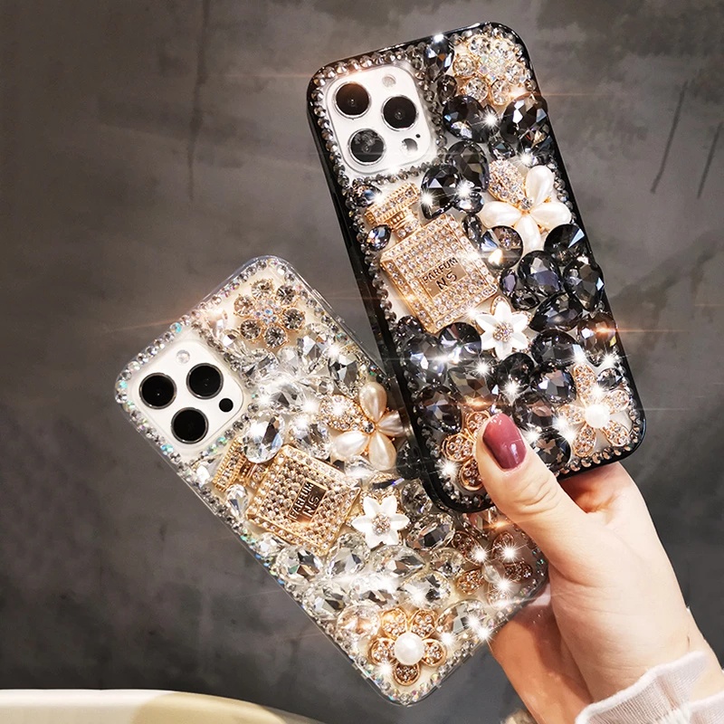 Ốp Điện Thoại Đính Đá Lấp Lánh Sang Trọng Cho IPhone 12 13 Pro Max IP 14 Pro Max