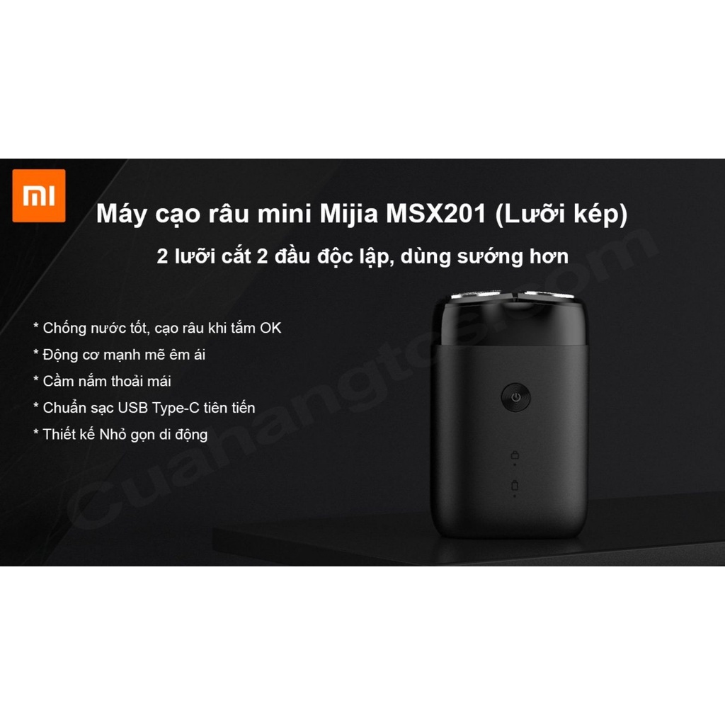 Máy Cạo Râu Xiaomi Mijia MSX201 Chống Nước , Vệ Sinh Dễ Dàng , Lưỡi Dao Kép Êm Ái , Dễ Chịu