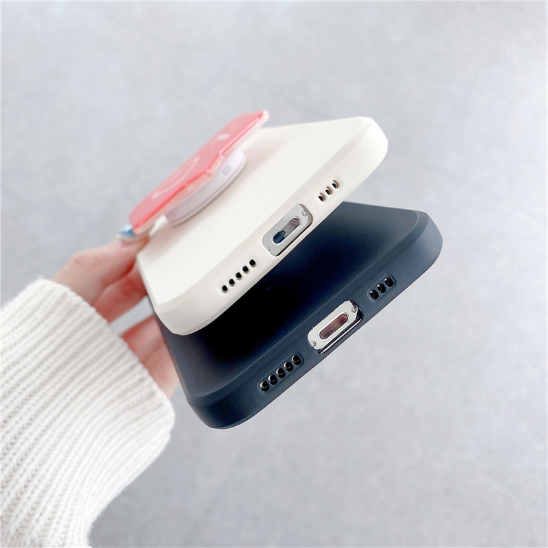 Ốp điện thoại TPU có nút đỡ hình emoji màu đỏ cho iphone 11 pro 11promax iphone 7 8 plus iphone x xr xsmax 12promax