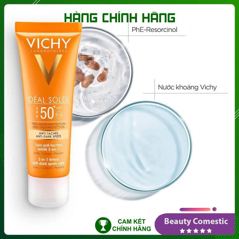 [100% CHÍNH HÃNG] Kem Chống Nắng Không Gây Nhờn Rít Không Màu SPF50 Vichy Capital Soleil (50ml)