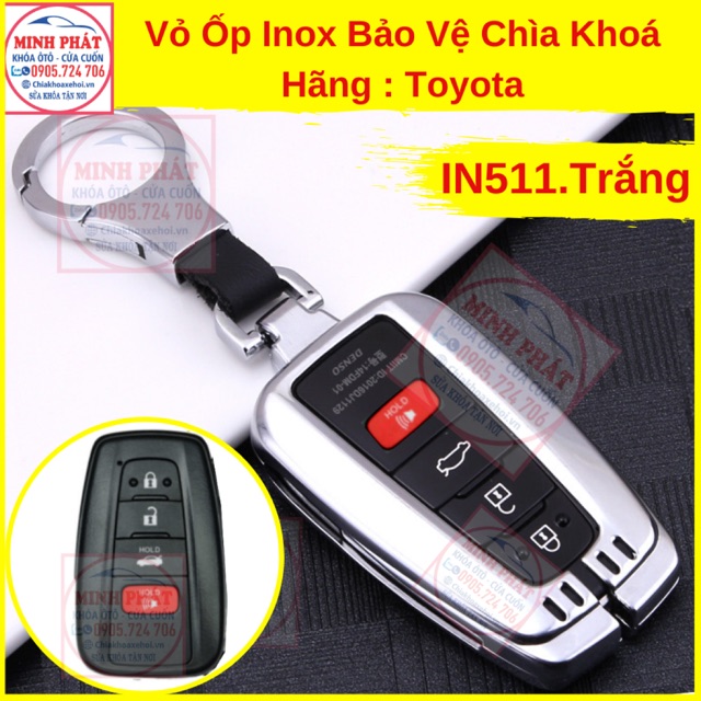 Vỏ ốp Inox bảo vệ chìa khó xe Toyota Cross, Camry