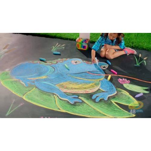 Hộp 24 Viên phấn 24 màu có thể rửa được không độc hại Crayola Washable Sidewalk Chalk In Assorted Colors, 24 Count