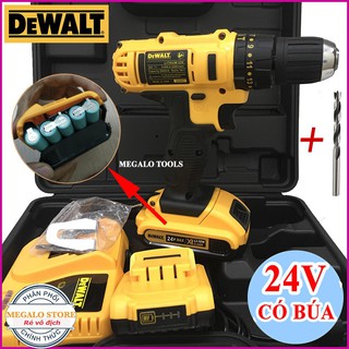 Máy Khoan Pin Cầm Tay Dewalt 24V Búa, Bắn Vít Tặng Mũi Khoan