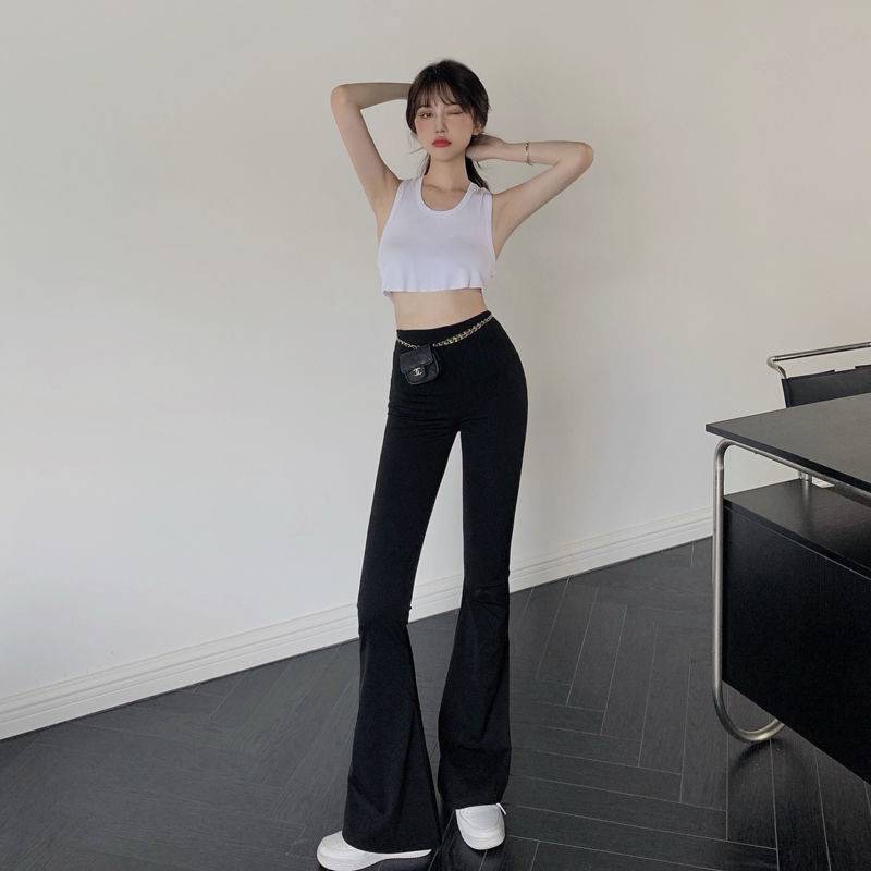 Quần legging ống loe cạp cao dáng dài chất cotton co dãn thoải mái from xinh tôn dáng  QN612