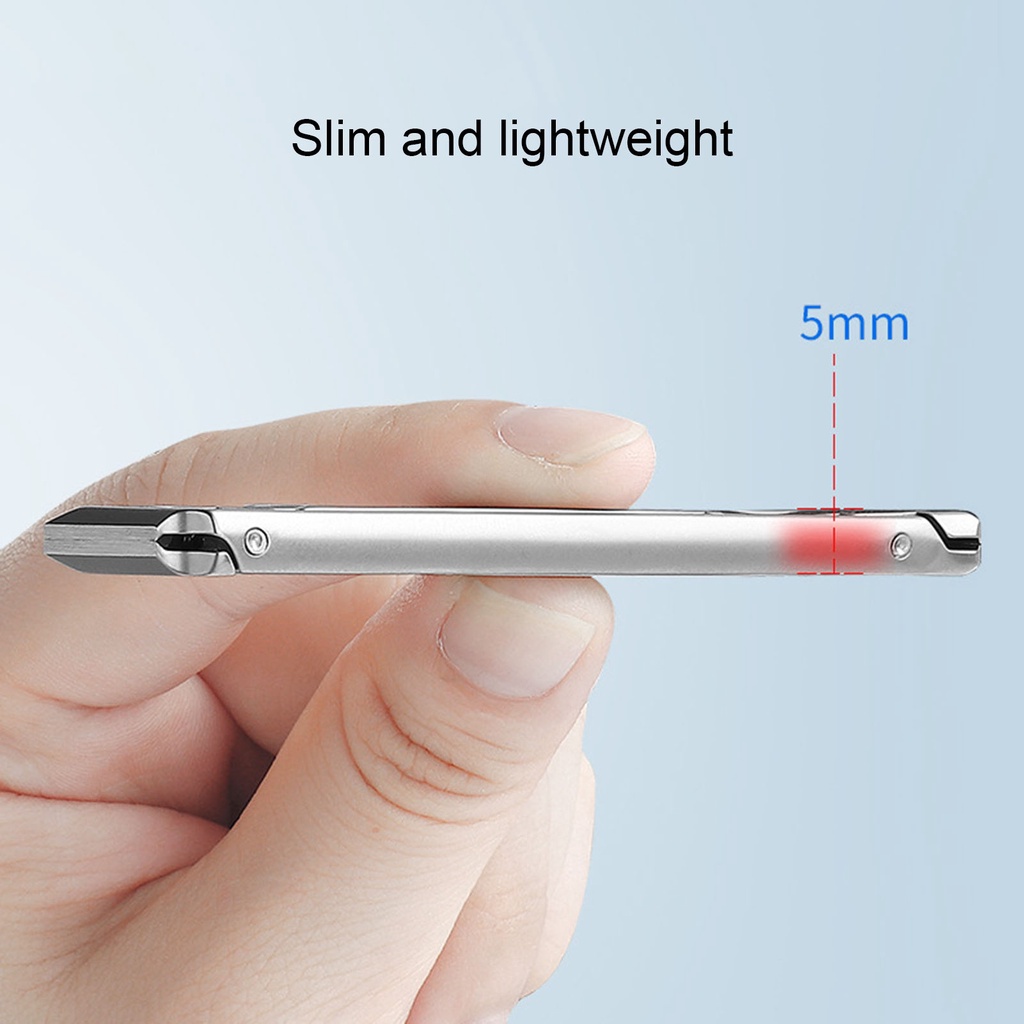 1 Bộ Dụng Cụ Cắt Móng Tay Bằng Thép Không Gỉ Hai Đầu Có Thể Gập Lại