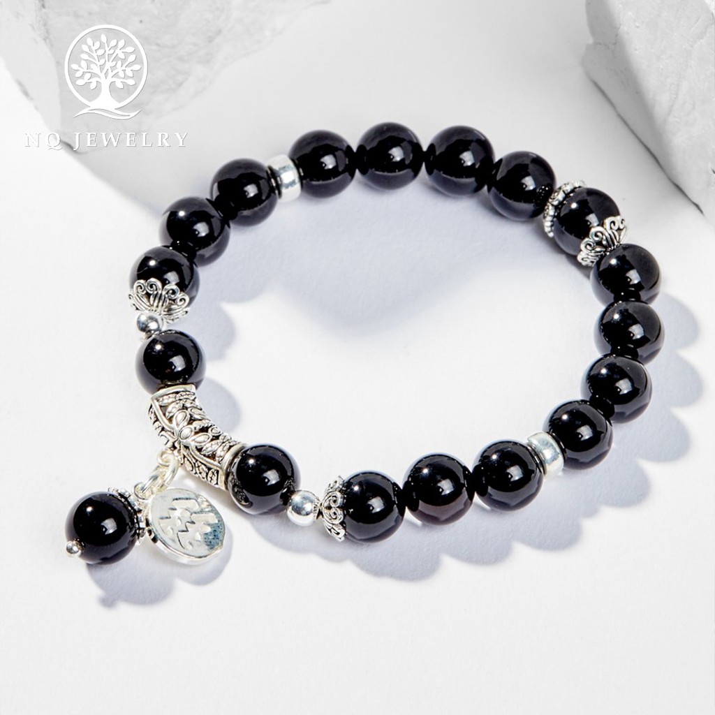 Vòng tay đen charm cung hoàng đạo - NQ Jewelry