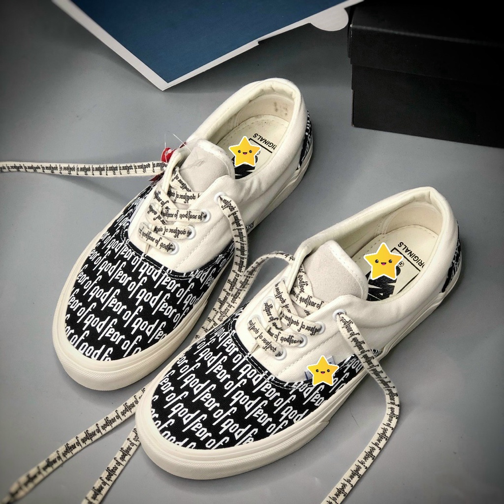 Giày thể thao saneaker VANS FOG FEAR OF GOD LÓT GÓT DA trắng nam nữ Hot Hit