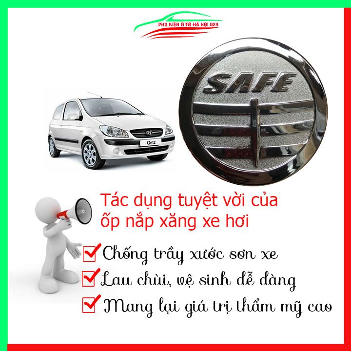 Ốp nắp xăng Getz 2008-2011 mạ crom bảo vệ chống trầy trang trí ô tô