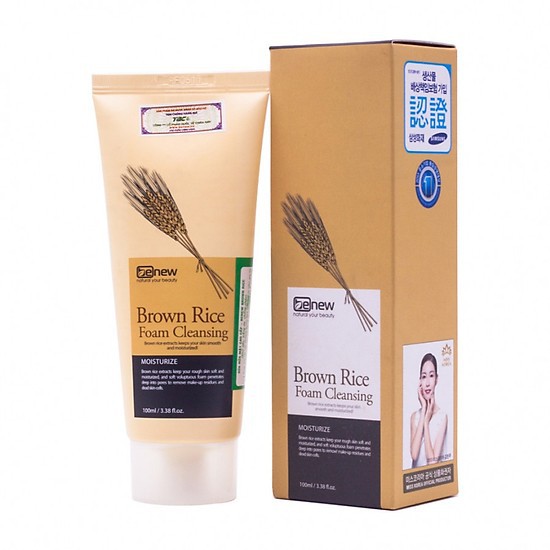 Sữa Rửa Mặt Gạo Trắng Da Benew Rice Cao Cấp Hàn Quốc 100ml/Hộp Và 1 gói tẩy da chết Beauskin 5ml/Hộp