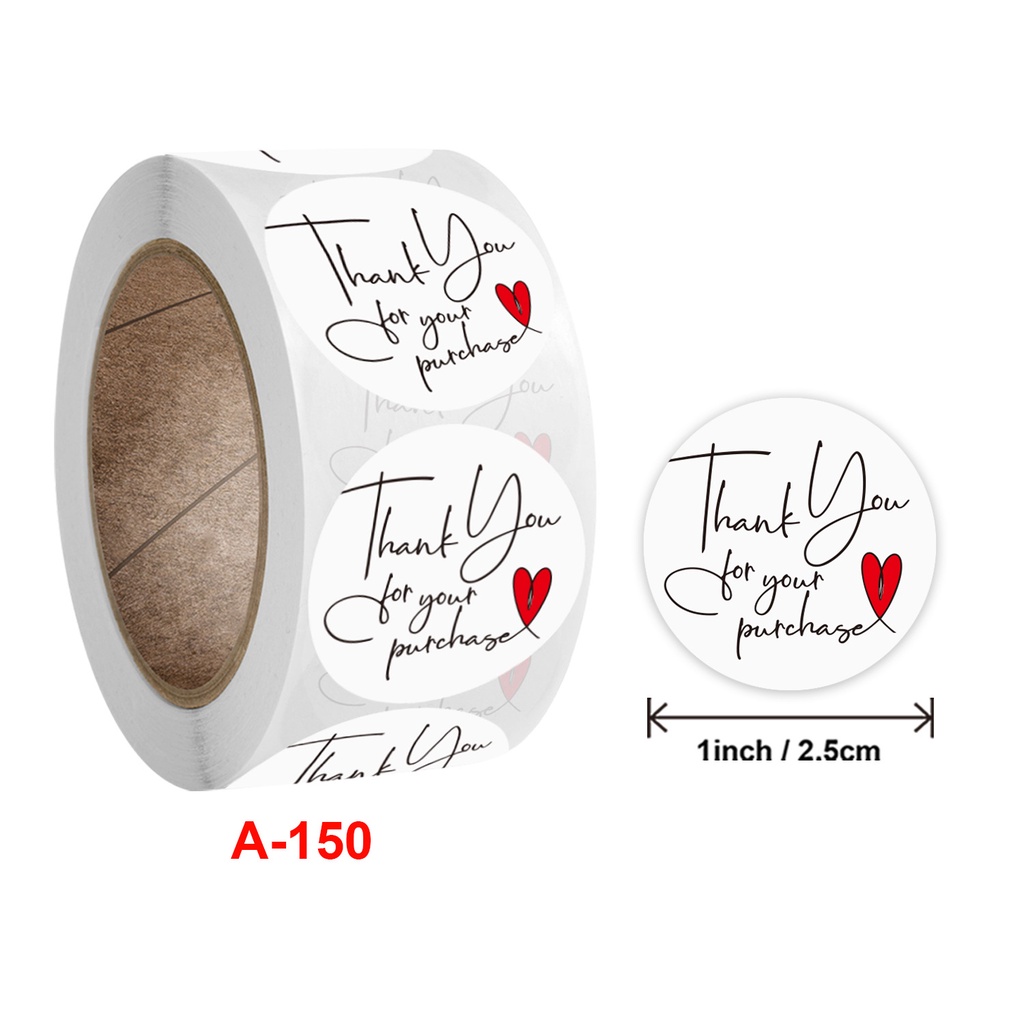 Cuộn 500 Miếng Dán Trang Trí In Chữ Thank You
