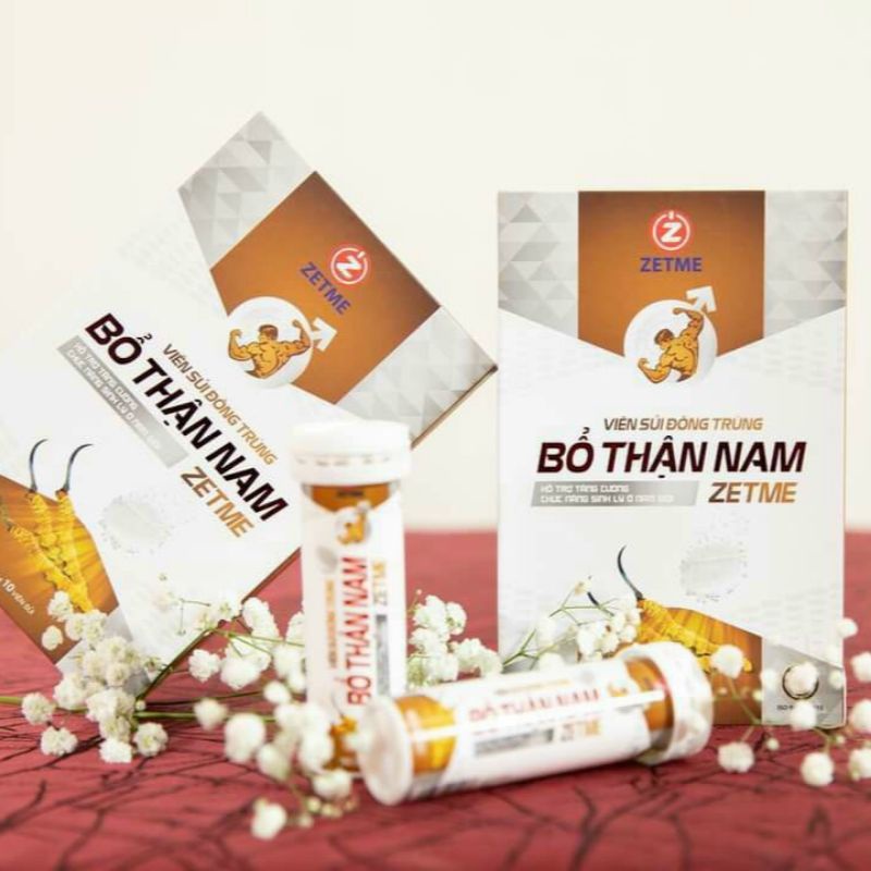 BỔ THẬN NAM ZETME - Viên sủi Đông Trùng hỗ trợ tăng cường chức năng sinh lý nam (hộp 2 lọ, mỗi lọ 10viên - Kozo)