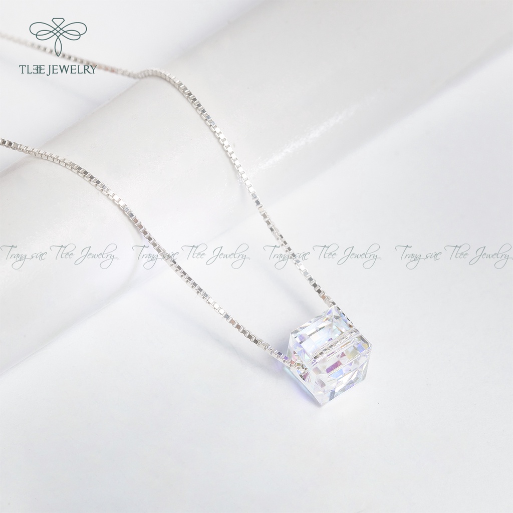Dây chuyền bạc nữ TLEE vòng cổ pha lê lấp lánh sang trọng NCJ D0100