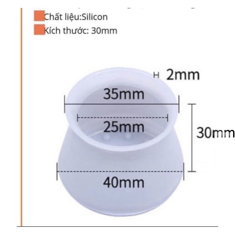 Bộ 4 Vỏ Bọc Chân Bàn Ghế Bằng Silicon