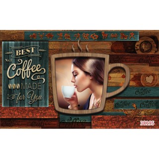 Tranh dán tường 3D trang trí tiệm cafe
