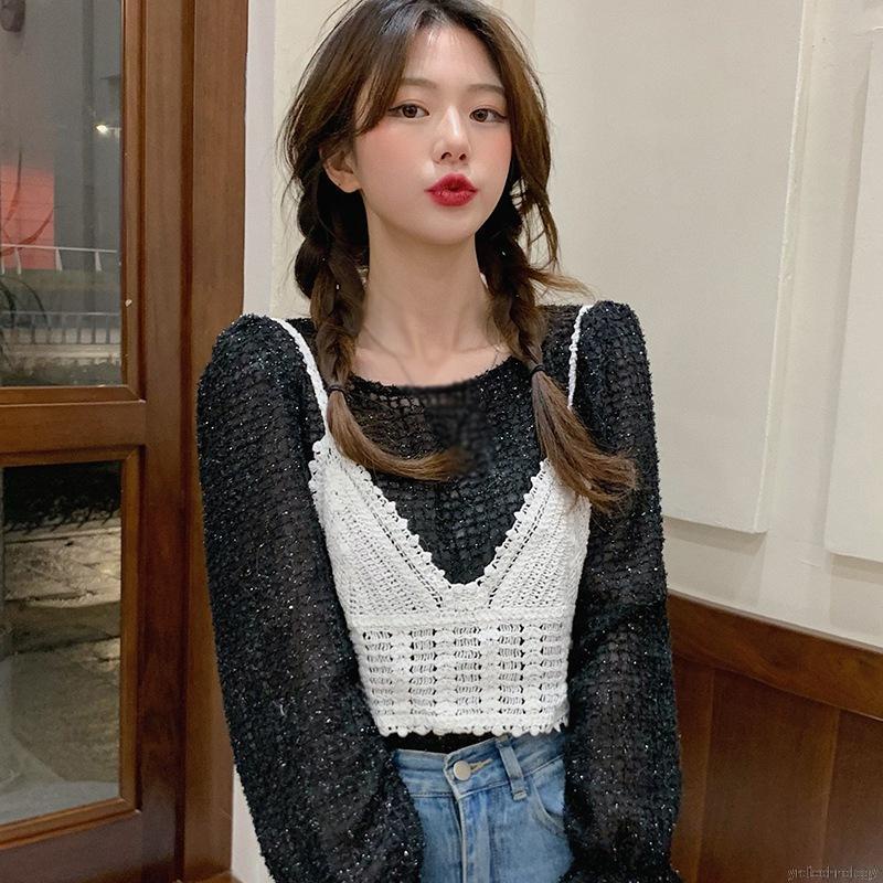 Áo Thun Cotton Sát Nách Cổ Chữ V Màu Trơn Quyến Rũ