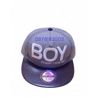 Nón kết Snap Bé trai Boy phối da siêu đẹp bé trai (xám)