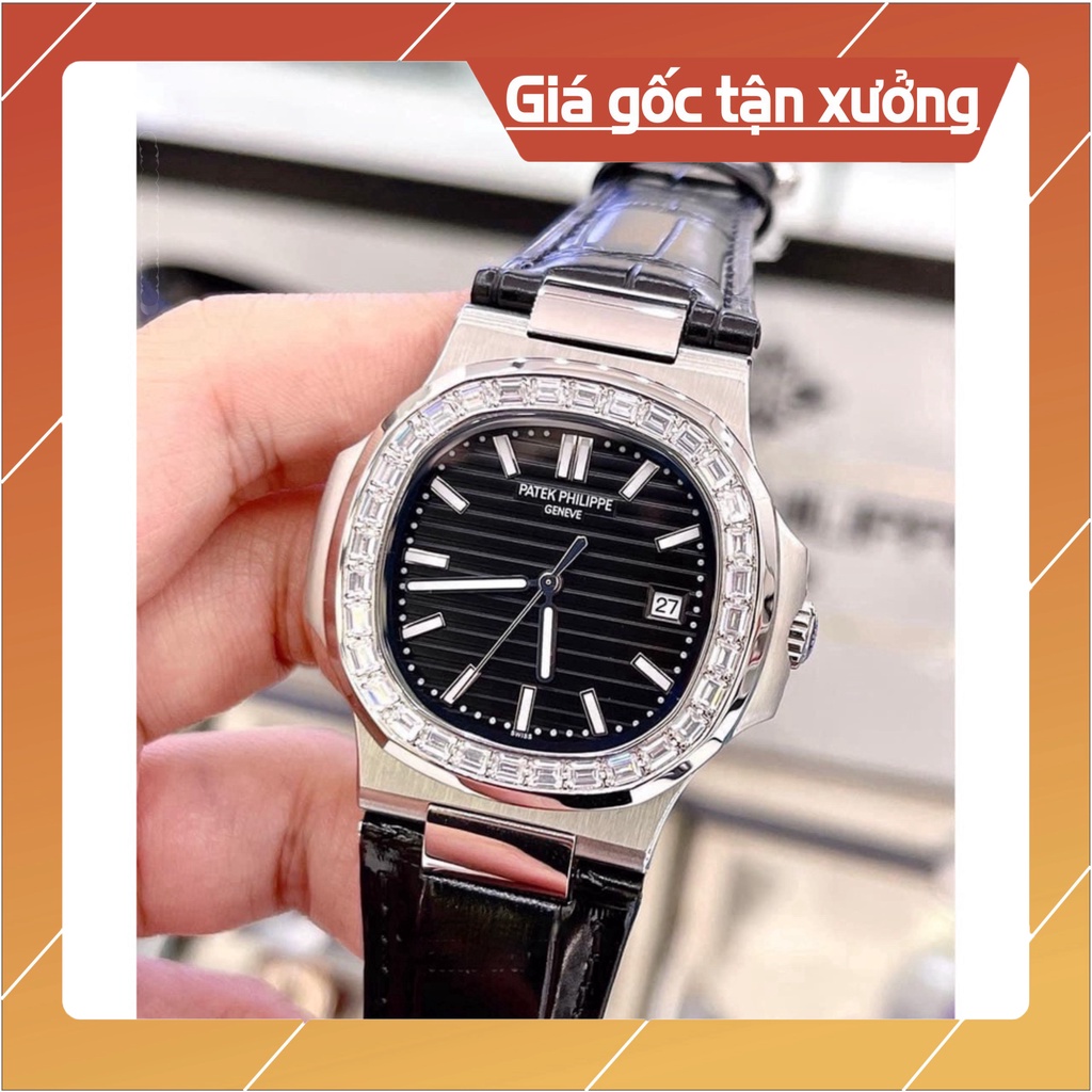 Đồng Hồ Nam Patek Philippe PA52 Viền đá dài Máy Cơ Automatic Nhật Vỏ thép 316L