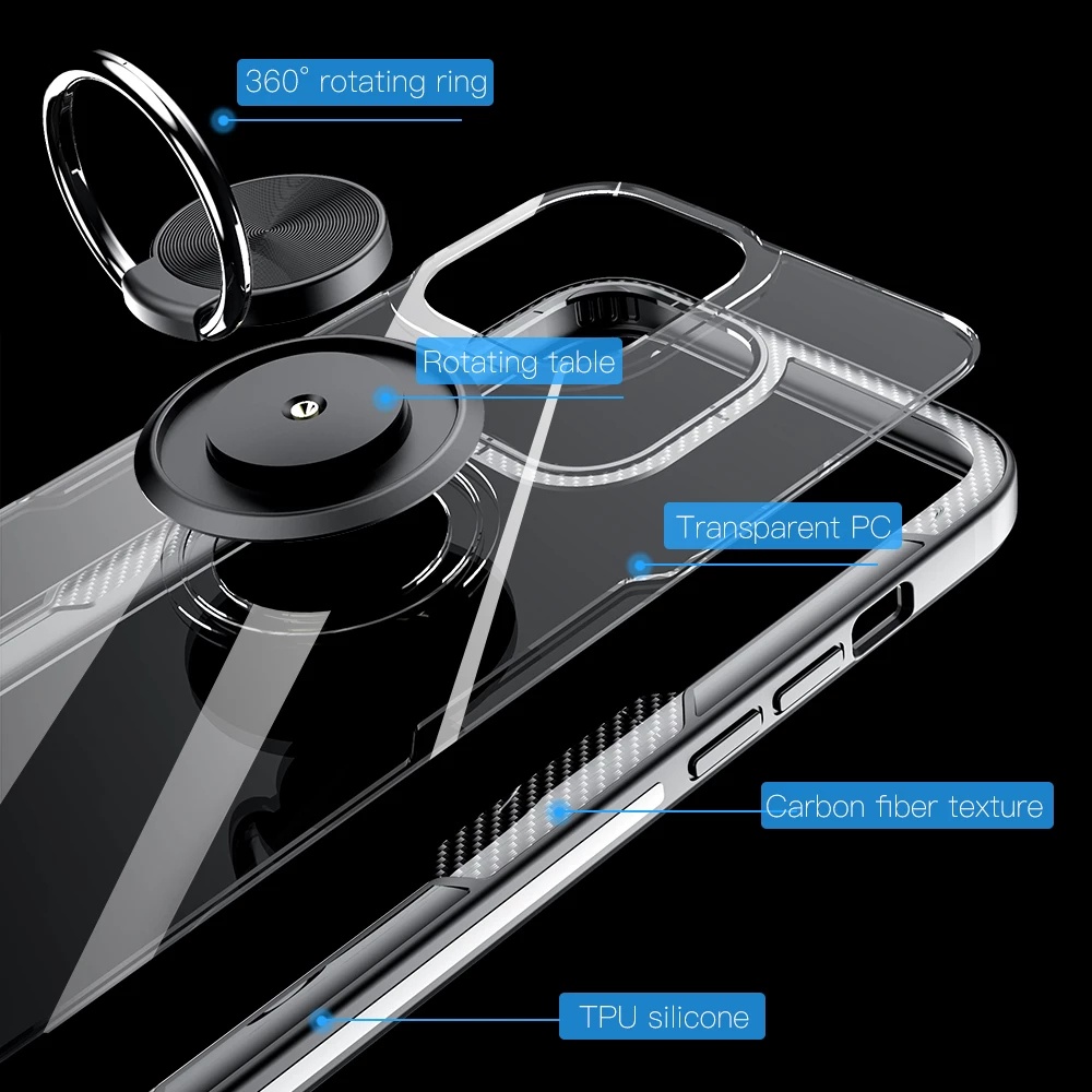 Ốp Điện Thoại Trong Suốt Có Vòng Đỡ Nam Châm Cho iphone 11 Pro Max 12 13 Pro Max XS Max XR X 6 7+ 8 Plus SE 12 Pro 13