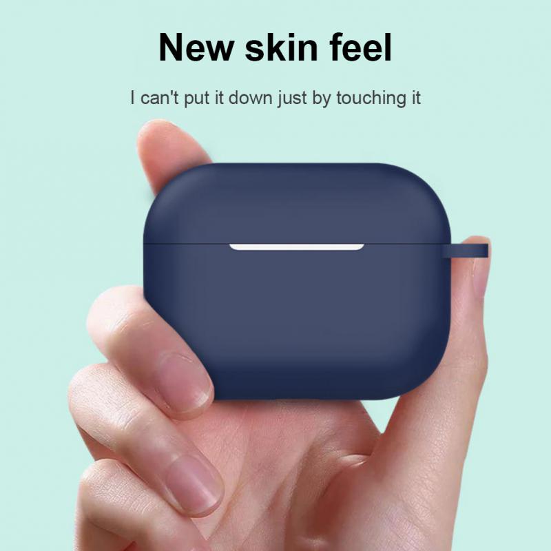 Vỏ Bảo Vệ Hộp Sạc Tai Nghe Bluetooth Không Dây Apple Airpods pro 2 2022 Bằng Silicon Chống Sốc Màu Trơn Có Móc Treo