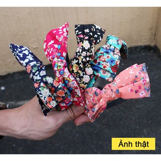 Băng Đô Cài Tóc Hình Nơ Họa Tiết Hoa Nhí Xinh Xắn ! ( bờm tóc )