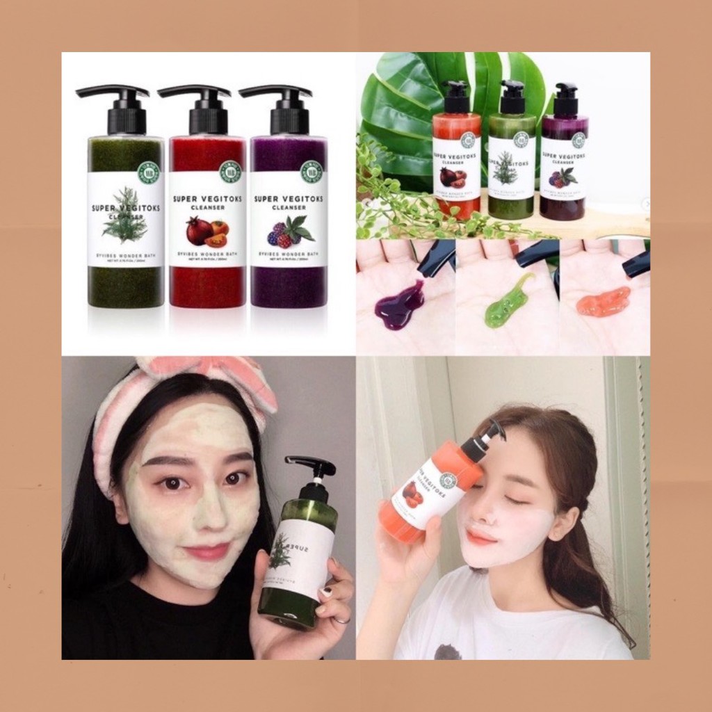 Sữa rửa mặt rau củ thải độc Super Vegitoks cleanser