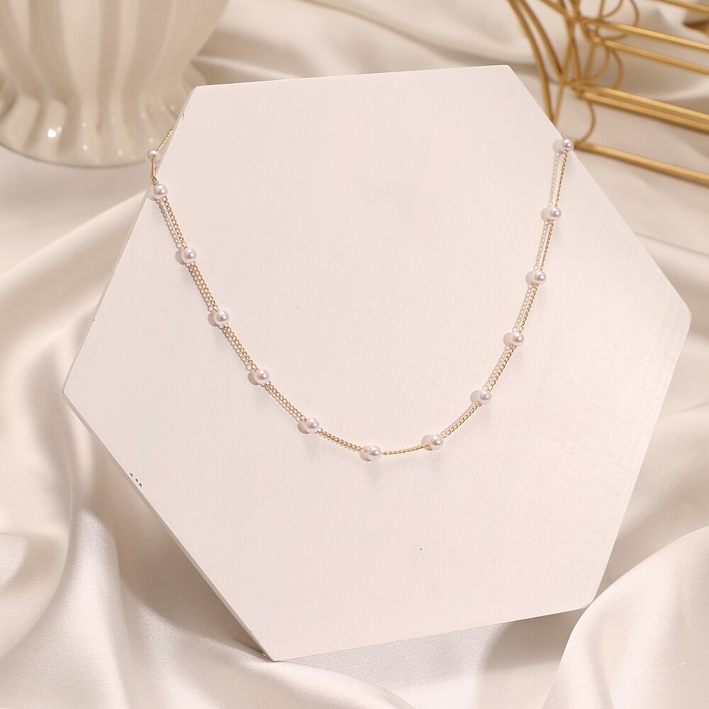 Vòng cổ choker phối ngọc trai thời trang phong cách cho nữ