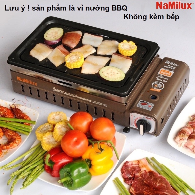 Vỉ khay nướng BBQ Namilux telfon dùng cho bếp đa năng 2in1