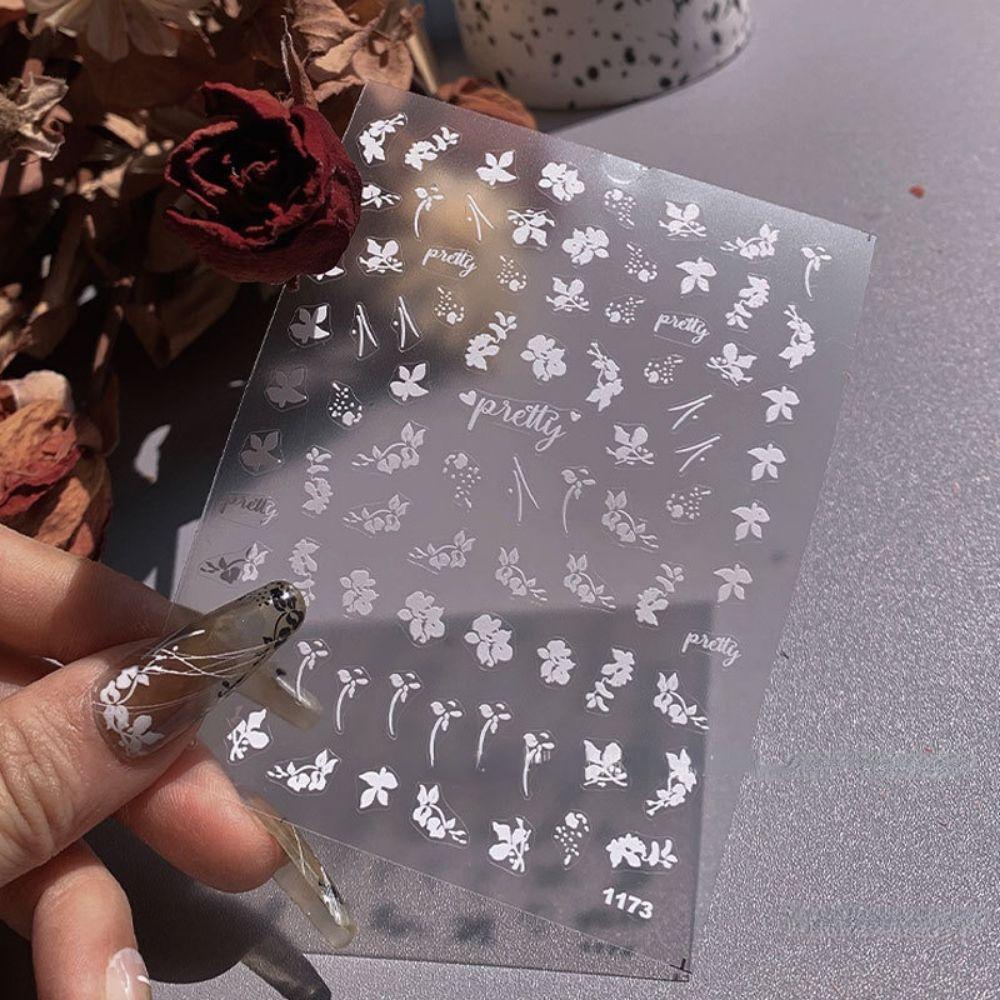 OCEANMAP Miếng Dán Móng Tay Tự Dính Siêu Mỏng Họa Tiết Hoa / Thánh Giá / Ngôi Sao Trang Trí Móng Nghệ Thuật