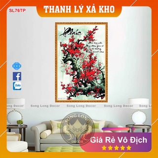 Tranh Dán Tường Chữ Phúc- SL76TP- Tranh 3d Thư Pháp - Song Long Decor