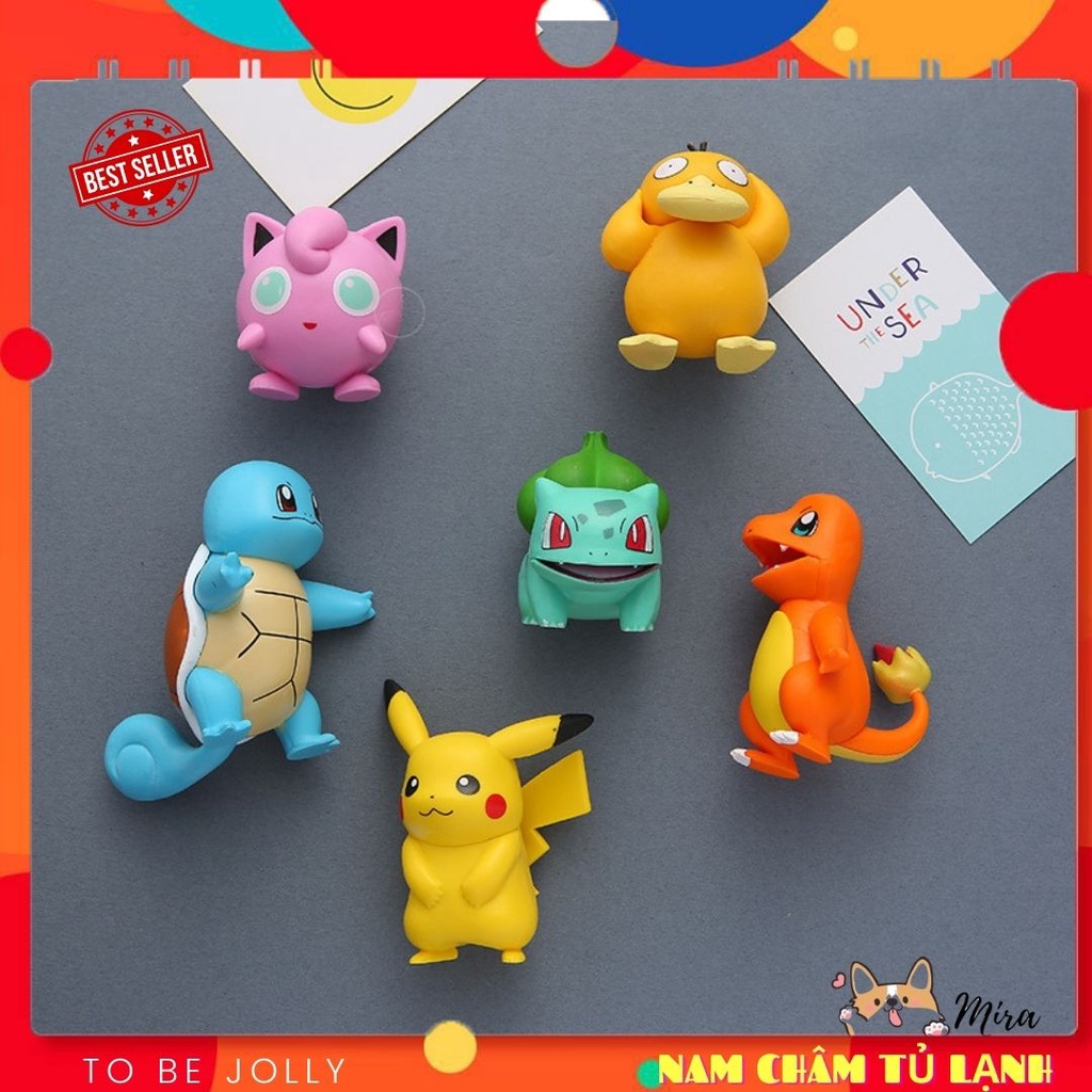 Nam Châm Tủ Lạnh Mô Hình Pokemon, Decor Bàn Học, Quà Sinh Nhật, Nam Châm Trang Trí Bàn Làm Việc MIRA-497 Pikachu