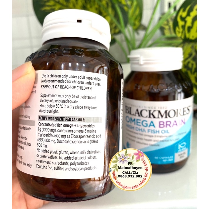 Viên uống dầu cá Omega Brain High Dha Blackmore cho trẻ từ 1 tuổi