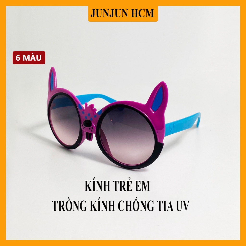 Kính mát trẻ em thời trang gọng nhựa JJ61024 kiểu dáng ngộ nghĩnh, tròng kính chống tia UV cho bé từ 2 đến 7 tuổi