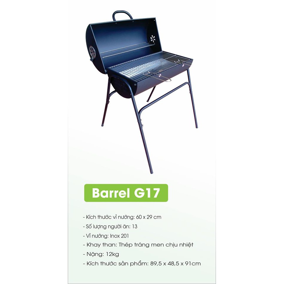 Bếp Nướng Than Hoa Barrel