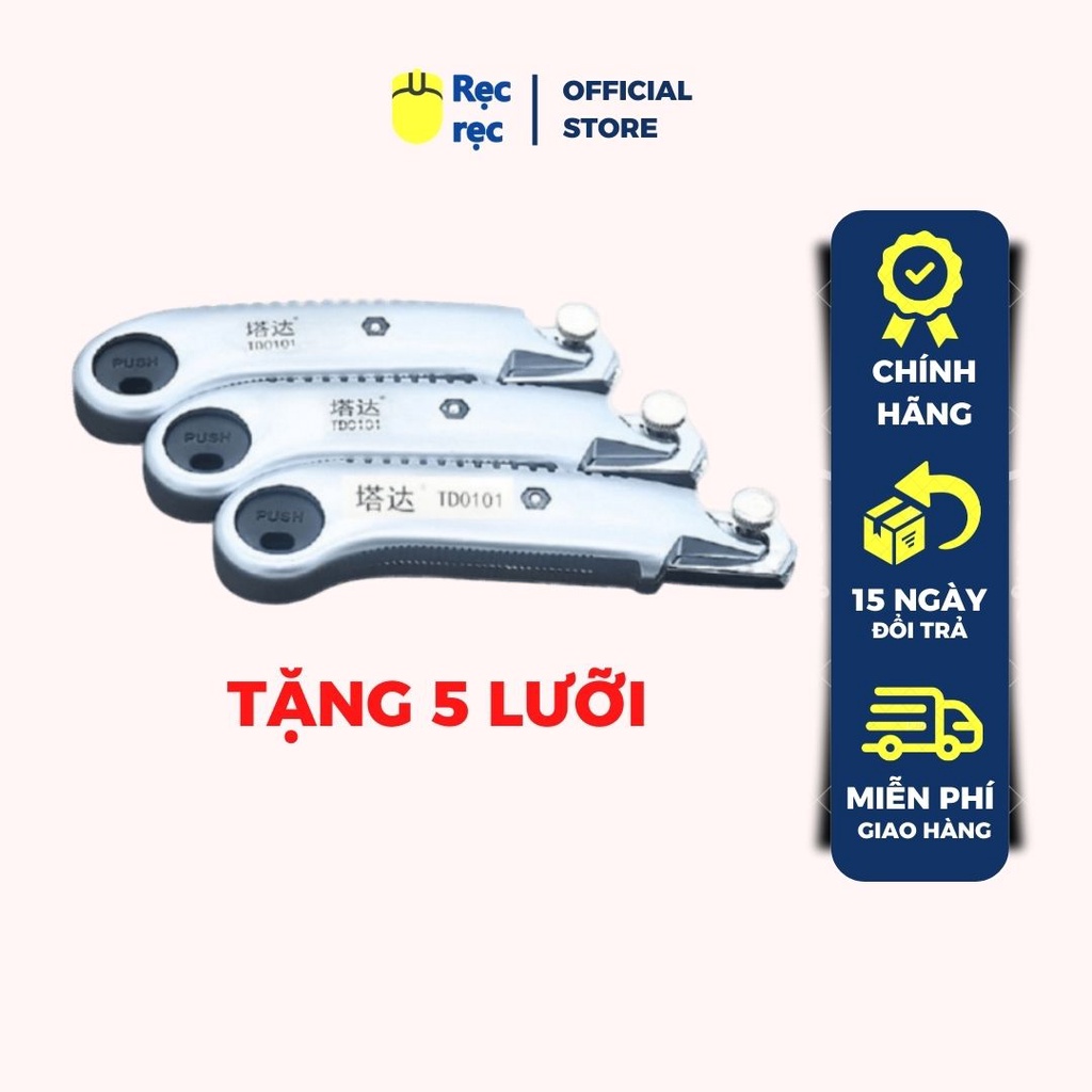 Tặng 5 lưỡi - Dao rọc giấy lớn - thay lưỡi liên tục DRG14