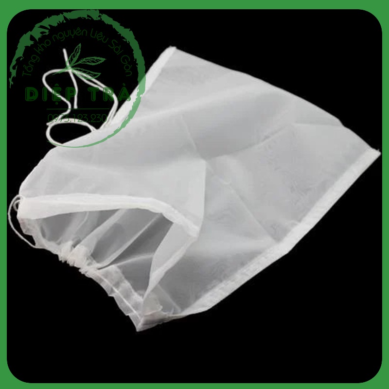 Túi vải sợi cước lọc trà/cặn sữa hạt/lọc nước ép hoa quả 38x40cm