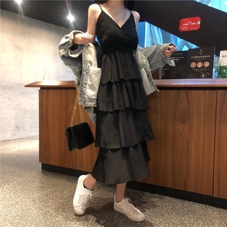 [Thanh Lý] D93 - Đầm Bigsize 2 Dây Xoè Tầng