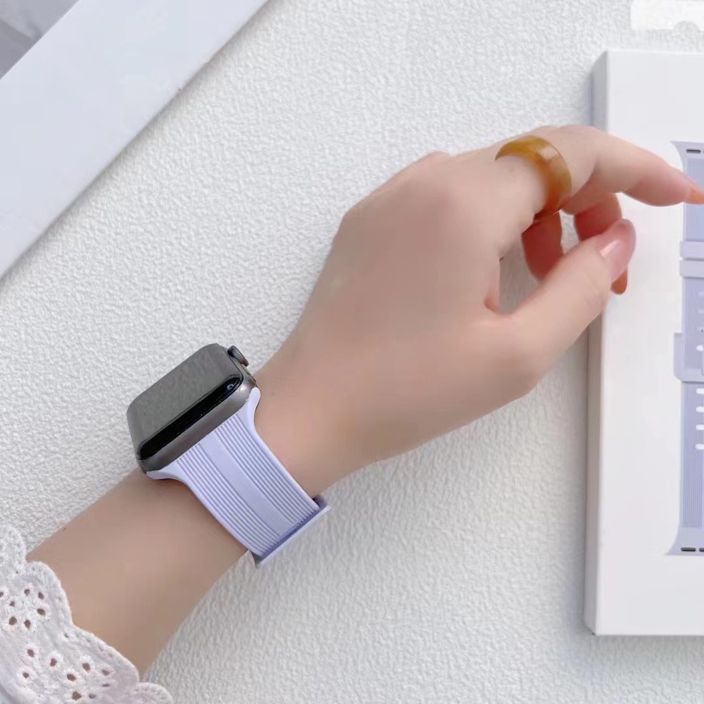 Dây Đeo Silicon Thời Trang Cho Đồng Hồ Thông Minh Apple watch S8 S7 38mm / 40mm / 41mm / 42mm / 44mm / 45mm