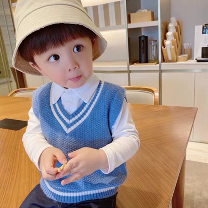 Áo len không tay thiết kế mới phong cách Hàn Quốc thời trang cho bé