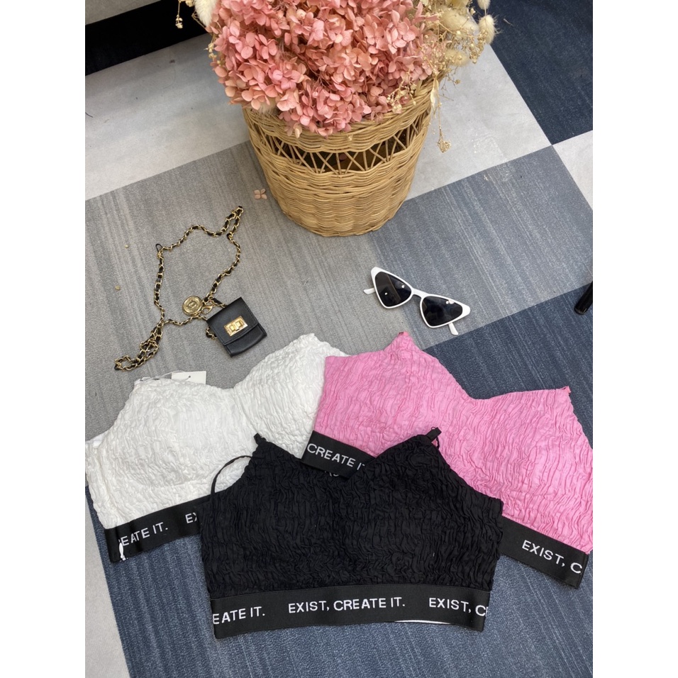 Áo Bra Vải Xốp Chữ LSEOUL A2387 Cá Tính Năng Động