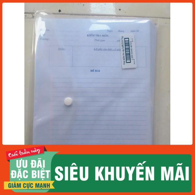 [ĐỔ BUÔN GIÁ SỈ] Giấy kiểm tra Hồng Hà- Tập giấy kiểm tra cấp 1, cấp 2 gồm 50 tờ đôi