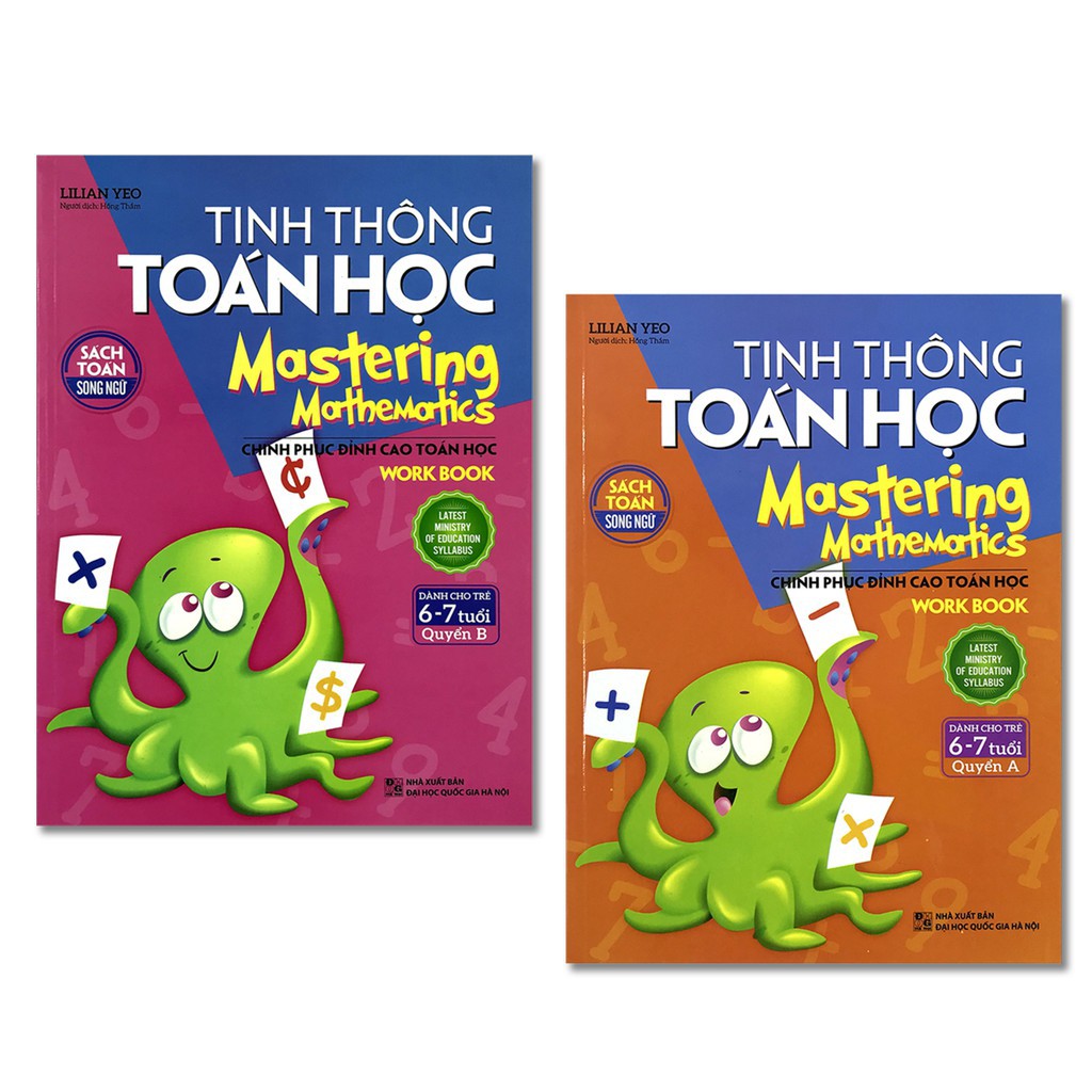 Sách: Combo 2 Cuốn Chinh Phục Đỉnh Cao Toán Học :Mastering Mathematics - Tinh Thông Toán Học 6 - 7 Tuổi Quyển A + B