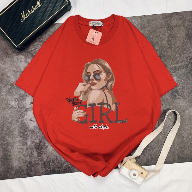 Áo Thun Tay Ngắn UNISEX GIRL CÔ GÁI - Hình chụp thật (Đủ size M-L-XL-XXL)