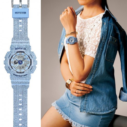 Đồng hồ nữ Casio Baby G BA-110DC-2A3DR Dây Nhựa Màu Xanh - Chống Nước 100m - bảo hàn