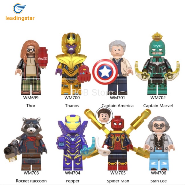 Mô Hình Lego Nhân Vật Siêu Anh Hùng Thanos Thor Captain America