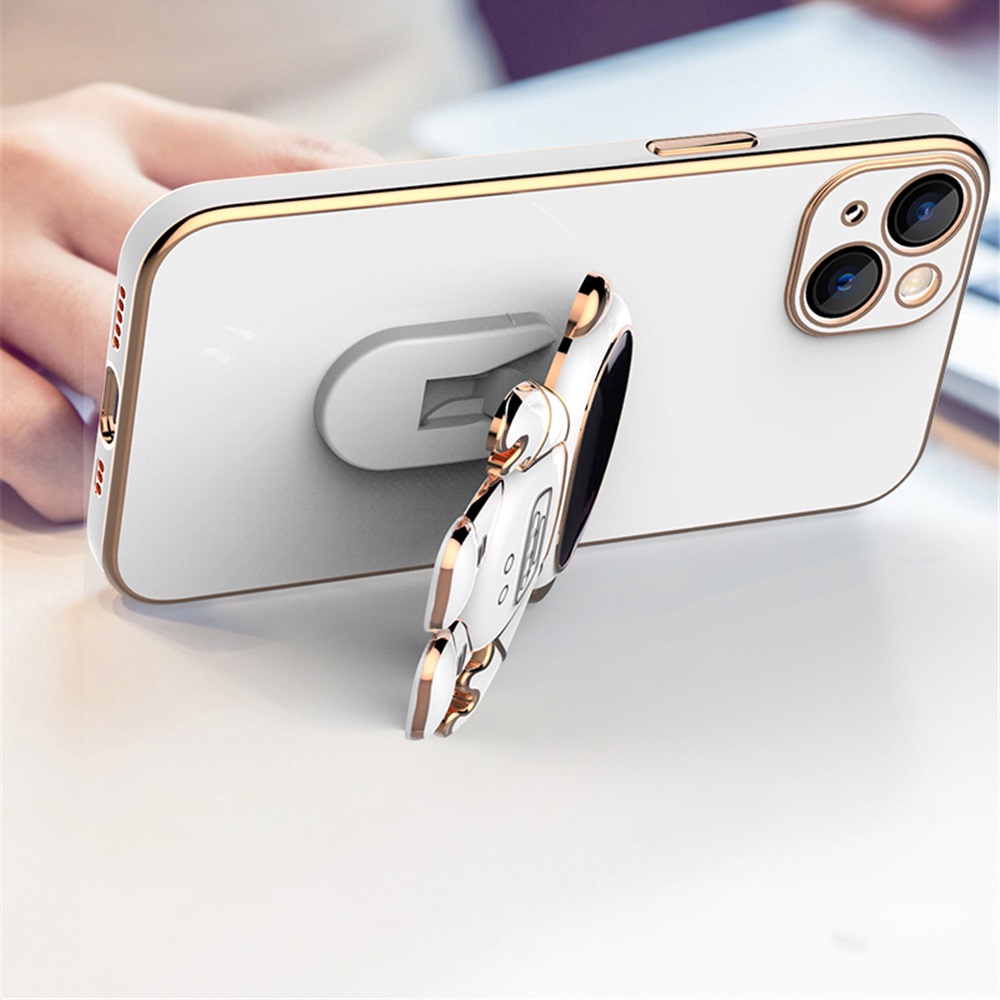 Astronaut Phone Case For iPhone 13 13 Pro 13 Pro Max 13 Mini iPhone 12 12 Pro 12 Pro Max 12 Mini Shockproof Silicone Kickstand Cover