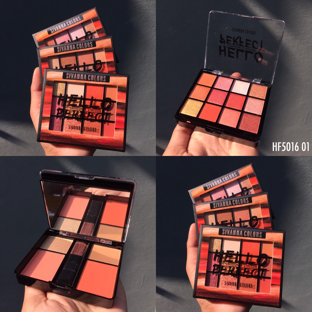 SIVANNA COLORS Eyeshadow & Contour HELLO PERFECT HF5016 Bảng Mắt Má Hồng Tạo Khối Sivanna Hello Perfect Phấn mắt và