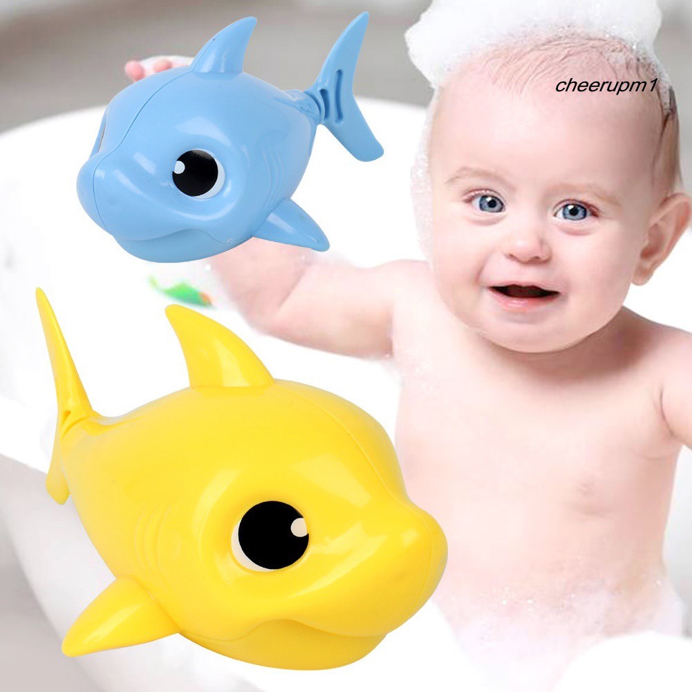 ★WJ★ 2Pcs Kid Baby Cute Wind Up Clockwork Shark Summer Swim Bath Water Play Game Toy