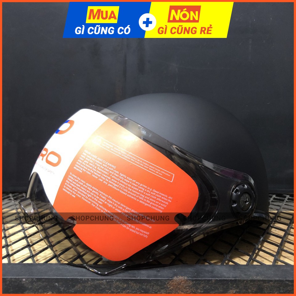 Mũ Bảo Hiểm Nửa Đầu Có Kính - Indes Go Pro- Chính Hãng- Chất Lượng- Bao Đập
