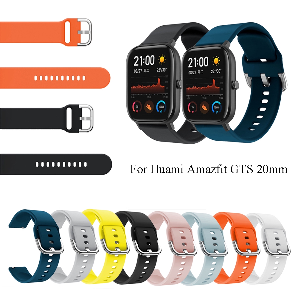 Dây đeo 20mm silicone màu trơn thay thế dành cho đồng hồ thông minh Huami Amazfit GTS