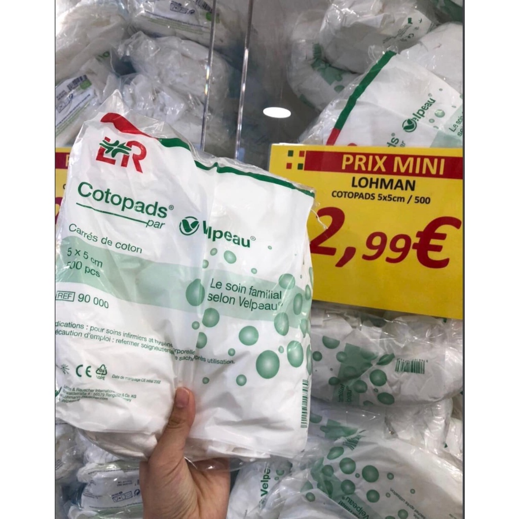 Bông Tẩy Trang Pháp Organic VELPEAU 500 miếng